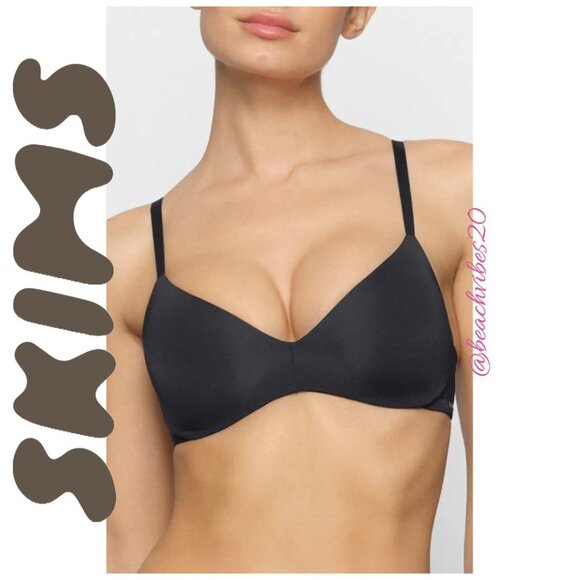 SKIMS Wireless Form Push-Up Plunge Bra Onyx 38DD NWT O-407 - Picture 1 of 4